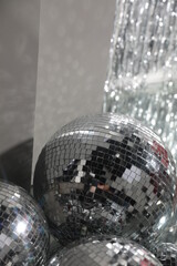 Disco Party Night New Yar Eve Silver Reflection Shiny Retro Mirror