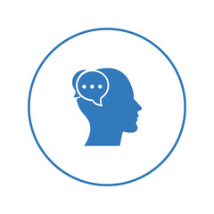 Human brain mind chat icon | Circle version icon |