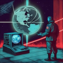 cyber warfare, the digital domain, digital warfare, dark, retro