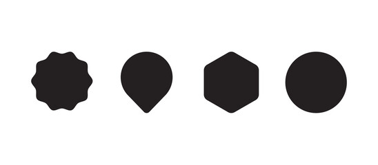 Price tags and label stickers set flat illustration.	