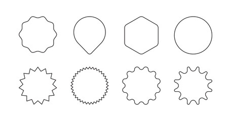 Price tags and label stickers set flat illustration.	