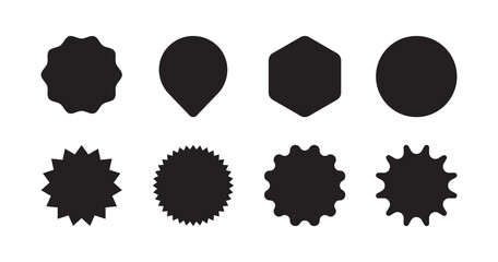 Price tags and label stickers set flat illustration.	