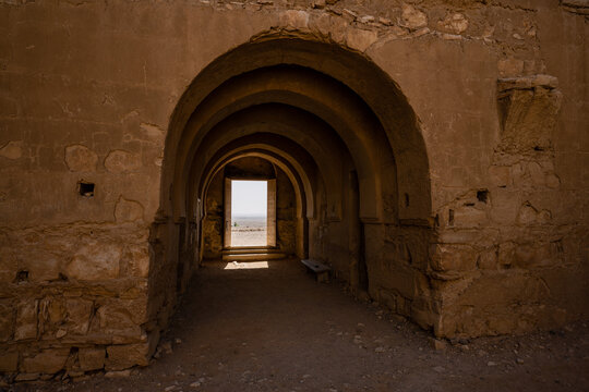 Qasr Kharana Entrance Door, sometimes Qasr al-Harrana, Qasr al-Kharanah, Kharaneh or Hraneh Desert Castle in Jordan