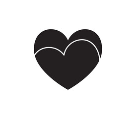 Heart icon and happy symbol simple shape concept flat illustration.
