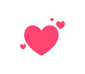 Heart icon and happy symbol simple shape concept flat illustration.
