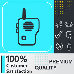 Outline walkie talkie icon. Social media sign. Vector illustration