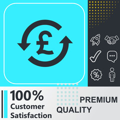money transfer, pound icon. Social media sign. Vector illustration