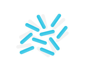 Probiotic lactobacillus bacterias logo design. Bacteria used as probiotic treatment, yoghurts, healthy food vector design and illustration.

