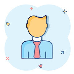 People communication icon in comic style. People cartoon vector illustration on white background. Partnership splash effect business concept.