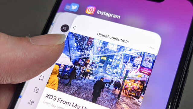 Instagram new feature - Manage and share NFT / Digital Collectibles - connect Blockchain and Digital Wallets 