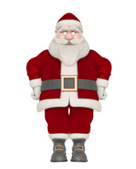 santa claus on hand on hips pose and doing a super pose