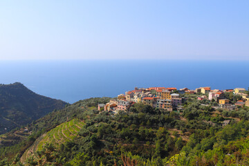 Fototapeta na wymiar Italian village next to the sea