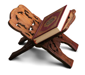 Quran - holy book of Muslims on a wooden stand