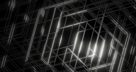 Render with black hexagons with white highlights