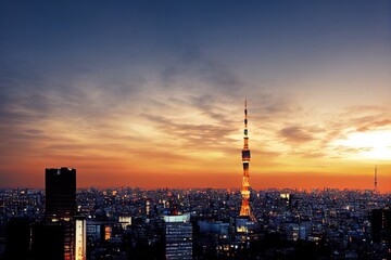 Fototapeta na wymiar The most beautiful Viewpoint Tokyo tower in tokyo city ,japan.