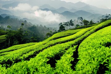Fototapeta na wymiar Tea plantation Cameron highlands, Malaysia