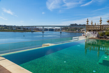 Fototapeta na wymiar Douro view of the gardens of Palácio do Freixo,