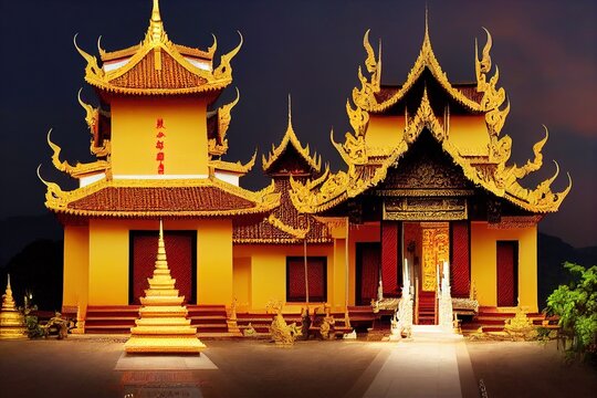 Landmark Temple wat hyua pla kang (Chinese temple) Chiang Rai, T
