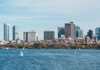 Boston Skyline Harbor Bahia seaport river lake tourism discover adventure urban exploration...