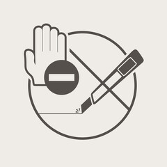 No use cutter to cut indication