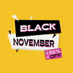 Black Friday sale banner. Modern minimalist design. Template for promotion, advertising, web, social and fashion ads. Vector illustration.