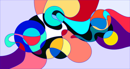 Vector colorful abstract psychedelic liquid and fluid background pattern