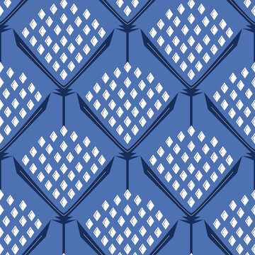 Abstract flower pattern on blue background for fashion, textile, home decor, fabric