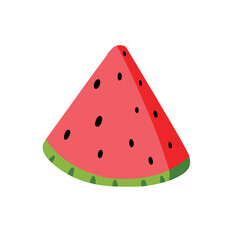 Slice Of Watermelon Cartoon. Vector Food Fruit isolated on white background.