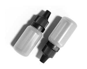 Blank liquid dropper bottle packaging with transparent background. 3D render.