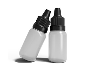 Blank liquid dropper bottle packaging with transparent background. 3D render.