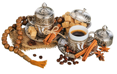 Date-palm is placed on plate date fruits or kurma ramadan