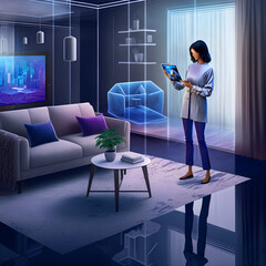 augmented reality, furniture, mixed reality, room, chair, table, architecture, 