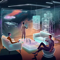 augmented reality, furniture, mixed reality, room, chair, table, architecture, 