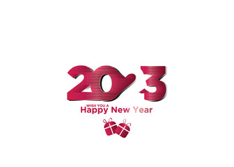 Happy new year 2023. Open gift box and new year celebration