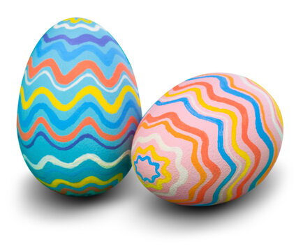 Easter egg painted in different colors