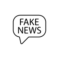 Fake news. Badge with megaphone icon. Flat vector illustration on white background. eps 10