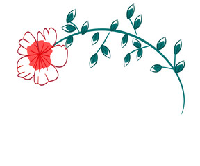 minimalist flower isolated black and white