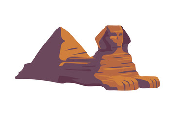 sphinx and pyramid in Egypt - obrazy, fototapety, plakaty