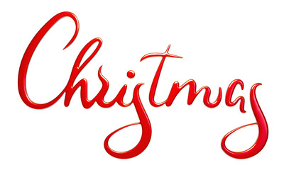 Christmas 3d red glossy cartoon lettering design