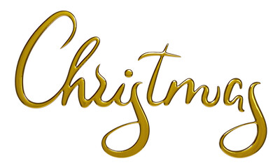 Christmas 3d golden realistic cartoon lettering design. Xmas sale illustration creative design. Render png image.
