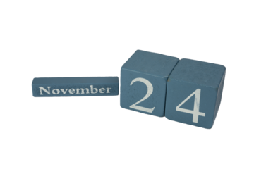 the calendar indicating November 24, Thanksgiving holiday