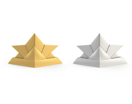 Origami Japanese Kabuto Gold and Silver