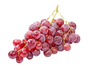 Fresh pink grape. Isolated on transparent background.