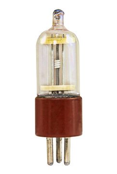 Triode vacuum tube isolated on transparent background.