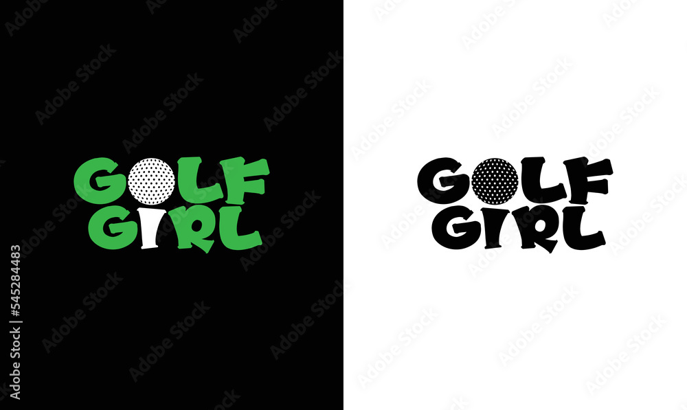 Wall mural Golf Girl T shirt design, typography