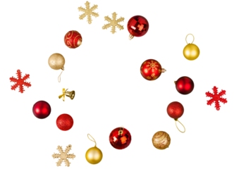 Christmas glass balls and snowflake