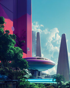 Blue Sky with Future City