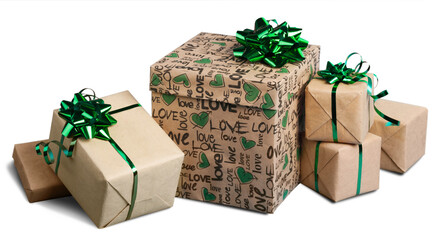 Christmas gift box with a ribbon