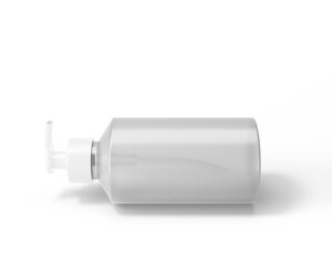 Blank Clear Plastic Soap Dispenser Bottle packaging with transparent background. 3d rendering.