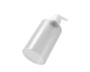 Blank Clear Plastic Soap Dispenser Bottle packaging with transparent background. 3d rendering.